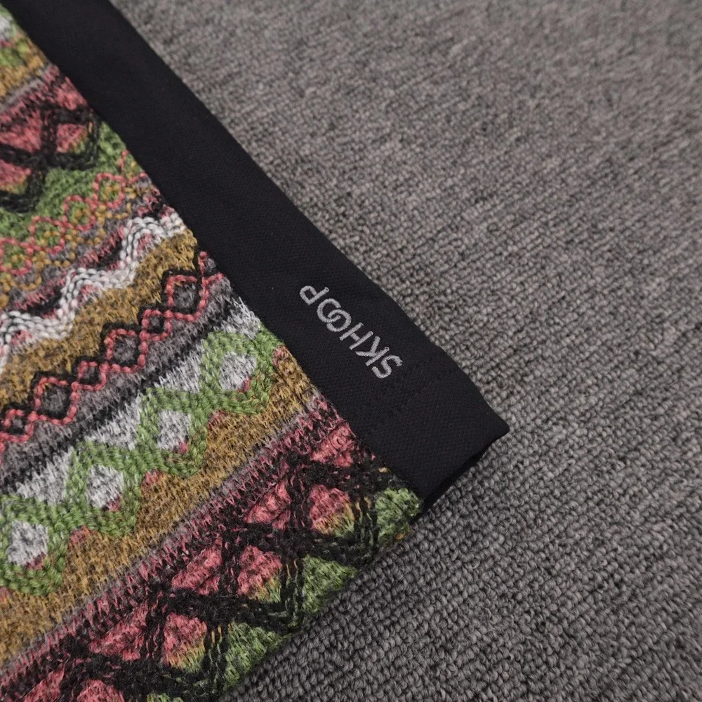 SKHOOP Skirt Womens Small Multicolor Fair Isle Knit Short Zip Side Lined Winter